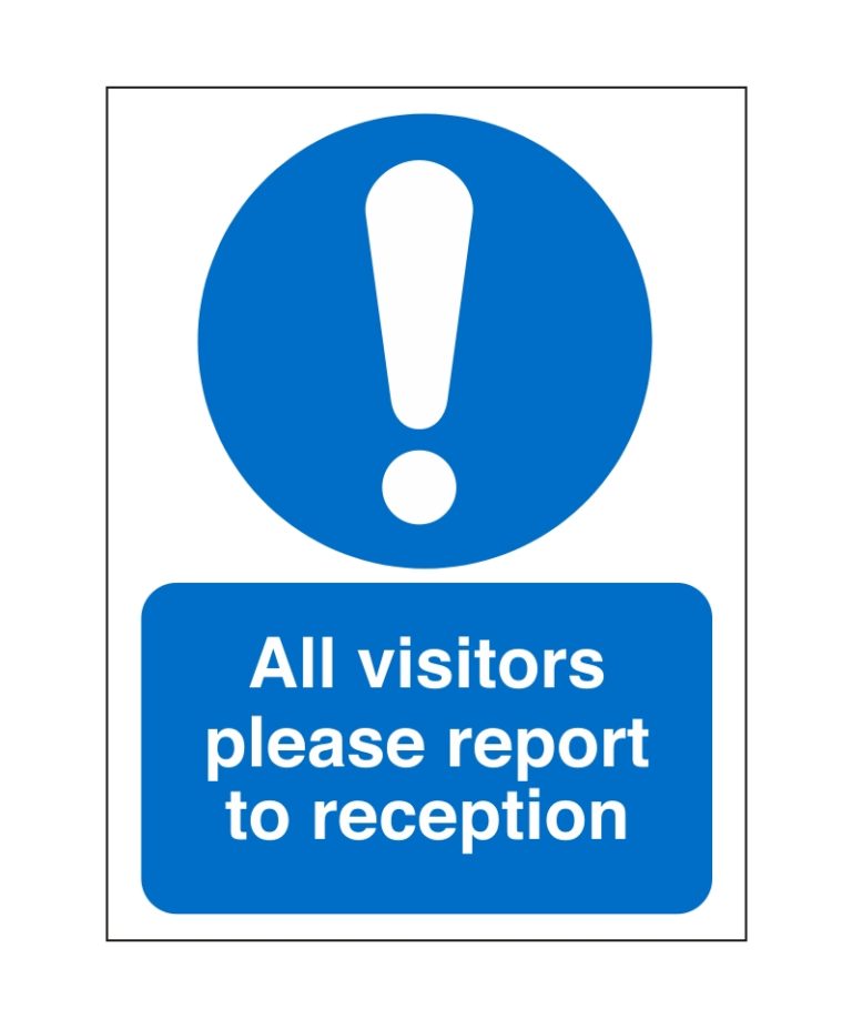 All Visitors Please Report to Reception Sign | Adva